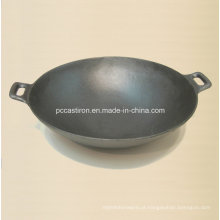 Preseasoned ferro fundido Wok Dia 30 centímetros Fábrica de China